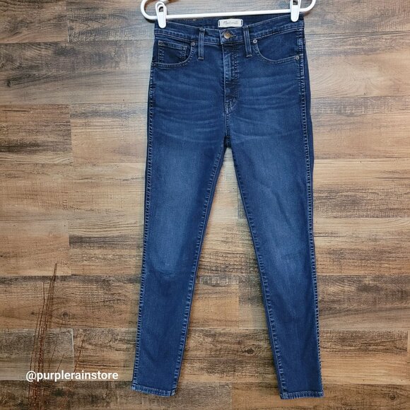 Madewell Jeans 27 Skinny High Rise 10" Hayes Wash F4684 Stretch Tummy Control - Picture 1 of 13